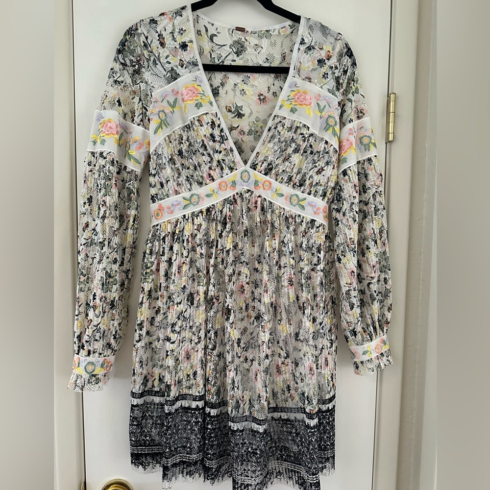 Free People Cherry Blossom Embroidered Dress